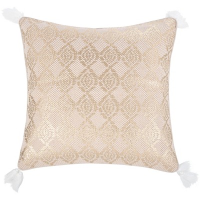 Lanton Pillow - Gold/White - 18" X 18" - Safavieh