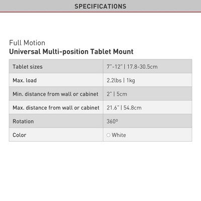 White and Silver Universal Multi-Position Tablet Mount with 360° Rotation