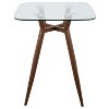 Sapphtopaz Dining Table Modern Square Counter Table with Metal Legs and Clear Glass Top for Dining Room, Small Spaces - 2 of 4