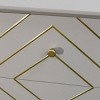 Three Drawer Accent Cabinet Slate Blue - StyleCraft: Geometric Brass Inlay, Modern Storage - 4 of 4
