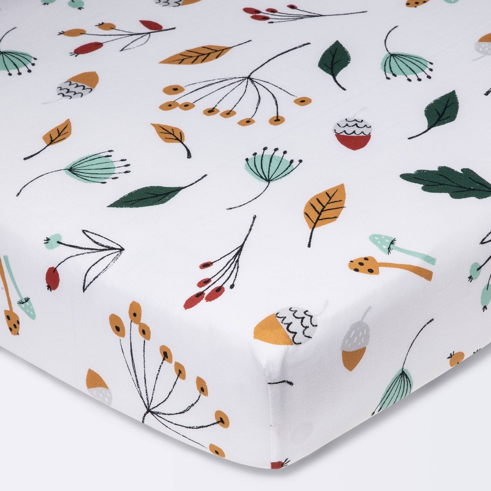 Photos - Bed Linen Cotton Fitted Crib Sheet Foliage - Cloud Island™