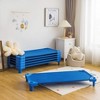 Costzon Daycare Cots for Kids, Set of 6 Stackable 51"x22.5" Nap Cots with Easy Lift Corners, Ready-to-Assemble Preschool Beds for Naptime (Dark Blue) - 2 of 4