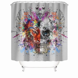 Butterfly And Skull Shower Curtains for Bathroom Waterproof Fabric Bath Curtain Durable Soft Stylish Bathroom Decor 72x72 Inch - 1 of 1