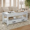 Hausource 47.2" Lift Top Coffee Table with Storage Drawers, Hidden Compartment - 2 of 4