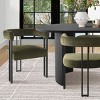7-Piece Dining Table Set with Velvet Chairs, Modern Oval Black Table & Upholstered Armchairs with Metal Legs for Dining Room-Maison Boucle - 4 of 4