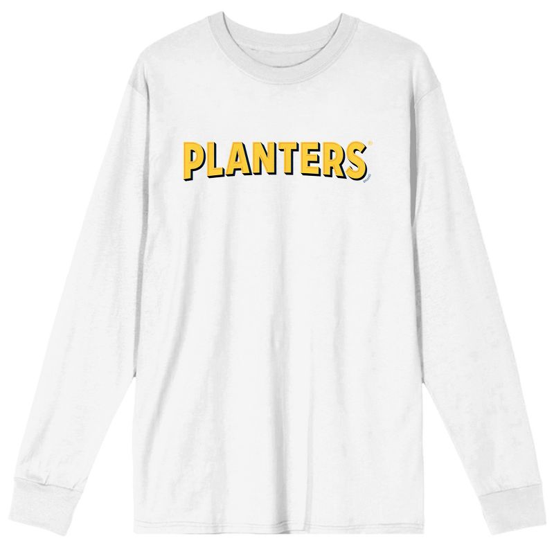 Planters Peanuts Logo Adult White Long Sleeve Tee, 1 of 4