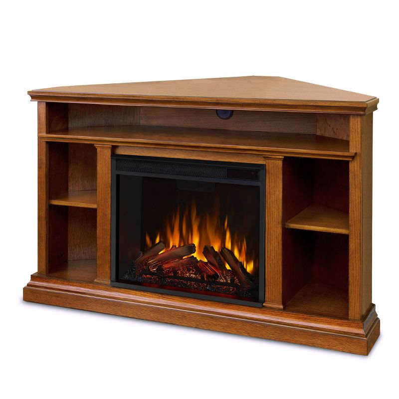 Real Flame Churchill Corner Electric TV Fireplace Oak, 1 of 11