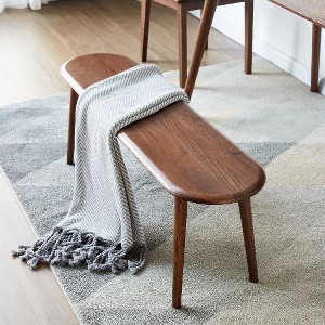 Kumasinova Solid Oak Wood Bench, Half-Round Design Entryway Bench, End of Bed Bench, Versatile Bed Bench for Dining Room & Bedroom - 1 of 4