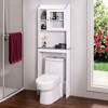 VANIRROR Over The Toilet Storage, White Wood Cabinet with Adjustable Shelves, Freestanding Bathroom Space Saver and Organizer for Home Bathroom Use - 2 of 3