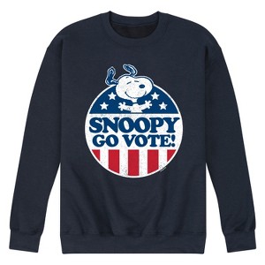 Men's - Peanuts - Snoopy Go Vote Graphic Fleece Sweatshirt - 1 of 4