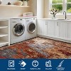 Acekool 2x6 Abstract Thin Indoor Rug, Distressed Oil Painting Pattern, Soft Modern Low Pile Mat, Stain Resistant, Easy Clean, Non Slip–Yellow - 4 of 4