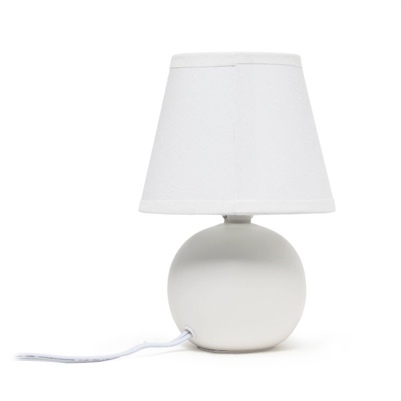 (Set of 2) 8.66" Petite Ceramic Orb Base Bedside Table Lamps with Matching Tapered Drum Shade - Creekwood Home, 5 of 10
