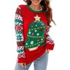 Womens Ugly Christmas Sweater Funny Santa Funny Xmas Holiday Party Knitted Pullover - 3 of 3