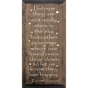 Slickblue Wood Memorial Sign – Loved Ones Watching From Stars Quote – Rustic Decor Accent – 9x18, Color Options - 1 of 3