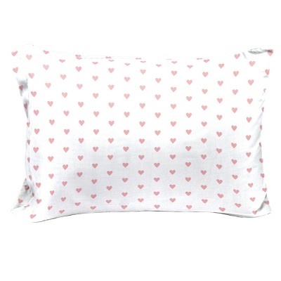 Queen Pink Hearts Organic Cotton Percale Sheet Set