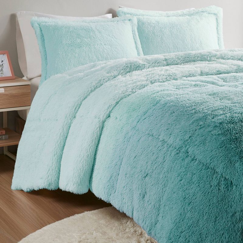  Intelligent Design Leena Shaggy Long Faux Fur Comforter Mini Set, 5 of 9