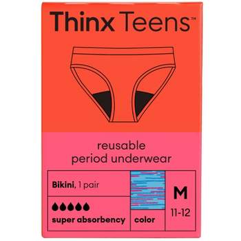 Thinx Teen's 3pc Party Combo Briefs Period Underwear - Black/gray/blue 9/10  : Target