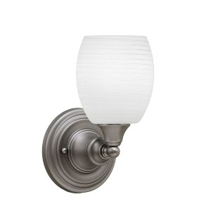 Toltec Lighting Any 1 - Light Sconce in  Brushed Nickel with 5" White Linen  Shade - 1 of 1