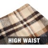 Women's High Waist Plaid Skirt - Wool Blend Bodycon Pencil Mini Skirt Brown 01 - 3 of 4