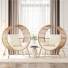 Brafab Wicker Round Egg Chair Patio Lounger with Steel Frame,350lb Capacity,Beige - 4 of 4