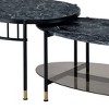 Acme Furniture 40" Silas Accent Table Set with Shelf: Faux Marble, Round, Metal Base - 2 of 4
