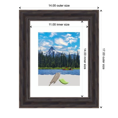 Rustic Pine Brown Distressed Wood Narrow Wall Picture Frame