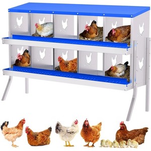 Garvee 8/10-Hole Metal Chicken Nesting Box with Perch, Roll-Away Egg Design, Wall Mount or Freestanding, Heavy-Duty Galvanized Steel - 1 of 4