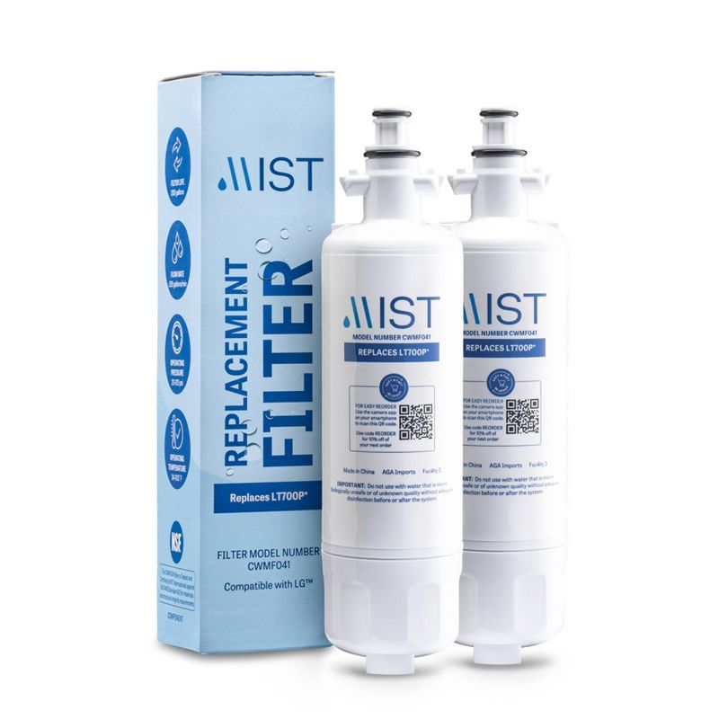 Mist LT700P Replacement for LG LT700P, ADQ36006101, Kenmore 46-9690 Refrigerator Water Filter (2pk), 1 of 6