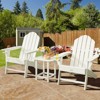 Tangkula Patio 3PCS Adirondack Chair Side Table Set Outdoor Chair Set with End Table Weather Resistant Cup Holder for Backyard Garden White - 2 of 4