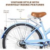 WEIZE Beach Cruiser Bike 26 inch City Bikes Commuter Bicycle for Adult 7-Speed Comfortable with Rear Rack or Basket Blue - 3 of 4