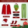 Aoibox Adult Deluxe 7-Piece Green Monster Santa Suit - Christmas Outerwear with Scary Mask, Unique Holiday Cosplay Costume - 4 of 4