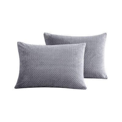 Gray Twin Microfiber Reversible Comforter Set with Textured Accents