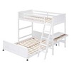 PAGED Twin over Full Bunk Bed with Desk, Wooden Bed Frame with Wheels, Ladder and Guardrail, Modern Loft Bed for Kids, Teens, Adults - 4 of 4