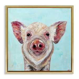 Stupell Industries Babe Screen Piglet Floating Frame Canvas Art - 1 of 4