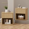 Brafabhome Accent Fluted Nightstand Set of 2 with Drawers, Modern Bedside Table with Hidden Drawer and Open Storage Shelf for Bedroom Living Room - 2 of 4