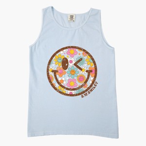 Simply Sage Market S.W.Smiley Groovy Floral Outline Garment Dyed Tank - 1 of 3