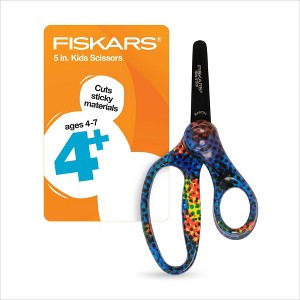 Fiskars 5" Non-Stick Deco Blunt Kids' Scissors: Child-Friendly, Multicolored, Metal & Plastic, Lifetime Warranty - 1 of 4
