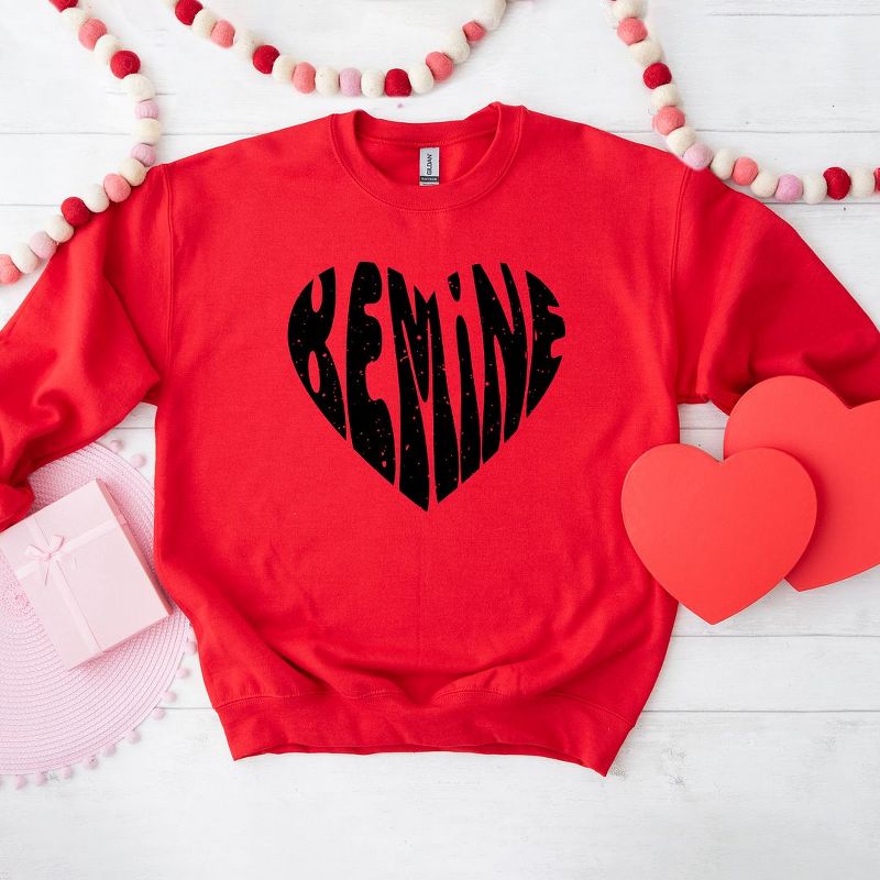 Simply Sage Market Women's Graphic Sweatshirt Be Mine Distressed Heart, 4 of 5