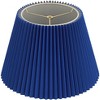Springcrest 9" Top x 14 1/2" Bottom x 10" High x 10" Slant Lamp Shade Replacement Medium Blue Empire Modern Fabric Wide Pleated Spider Harp Finial - 4 of 4