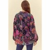 Women's Velvet Flower Print Blouse - Jodifl - 2 of 4