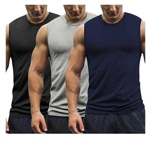 COOFANDY Men's 3 Pack Workout Tank Tops Gym Muscle Tee Bodybuilding Fitness Sleeveless T Shirts - 1 of 4
