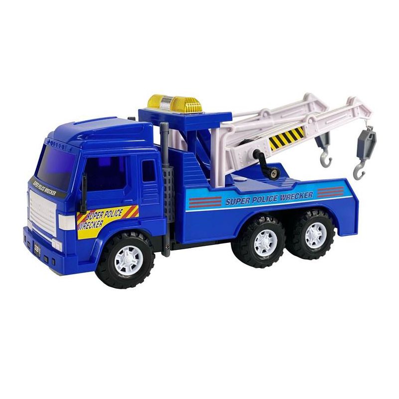 Big Daddy Police Wrecker Friction Powered Tow Truck with Two Tow Hooks, 2 of 5