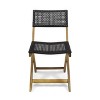 Sapphtopaz Patio Furniture Set Wicker Foldable Patio Chairs Lounge Wooden Chairs and Circular Table for Patio, Backyard, Terrace, Outdoor - 3 of 4