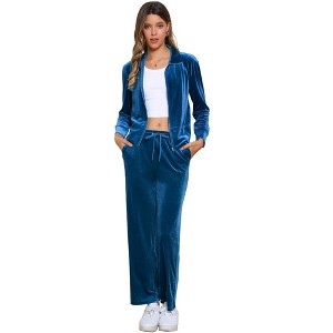 Jess by Meiko Women's Slim Fit Velour Tracksuit Set 2 Pieces - 1 of 4
