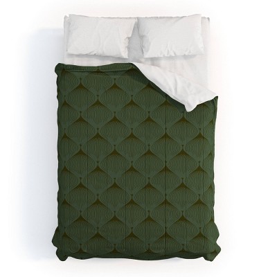 Deny Designs Full/Queen Caroline Okun Mossy Green Bulbs Comforter and Pillow Sham Green