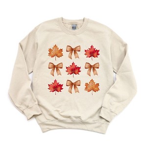 Simply Sage Market Women's Graphic Sweatshirt Coquette Fall Leaf Chart - 1 of 4