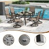 NAYSAYE Patio Accent Table Sets 7 Piece Outdoor Dining Set with Swivel Chairs for Backyard, Paded Brown, 23.03"*27.56"*40.16" - 4 of 4