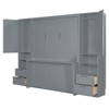 YOOCOZZ Queen Size Murphy Bed with Under-Bed Storage Shelf, Top Shelf, Side Wardrobes, Drawers - 3 of 4