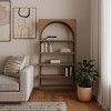 HomeRoots 47" Brown Arched Solid Wood Five Tier Bookcase - 2 of 4