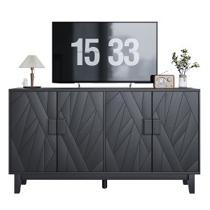 CLIHOME Modern Style Buffet Cabinet, Storage Side Cabinet Buffet Cabinet, Medieval Modern Multifunctional Decorative Cabinet, Black - 1 of 4